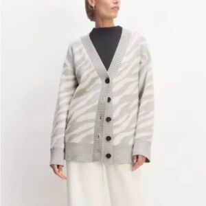 Everlane Alpaca Tiger Jacquard Cardigan XS